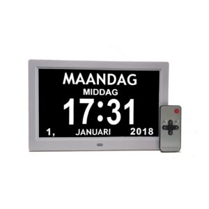 Low Vision Digitale Kalenderklok - Dementieklok Groot Model 25 cm