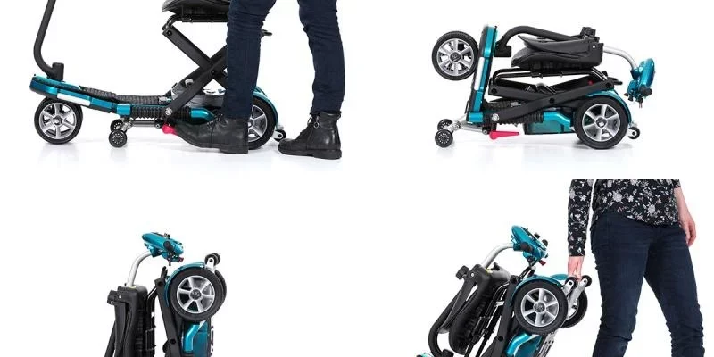 opvouwen van de brio scootmobiel 4 wiel , zeer stabiel en veilig