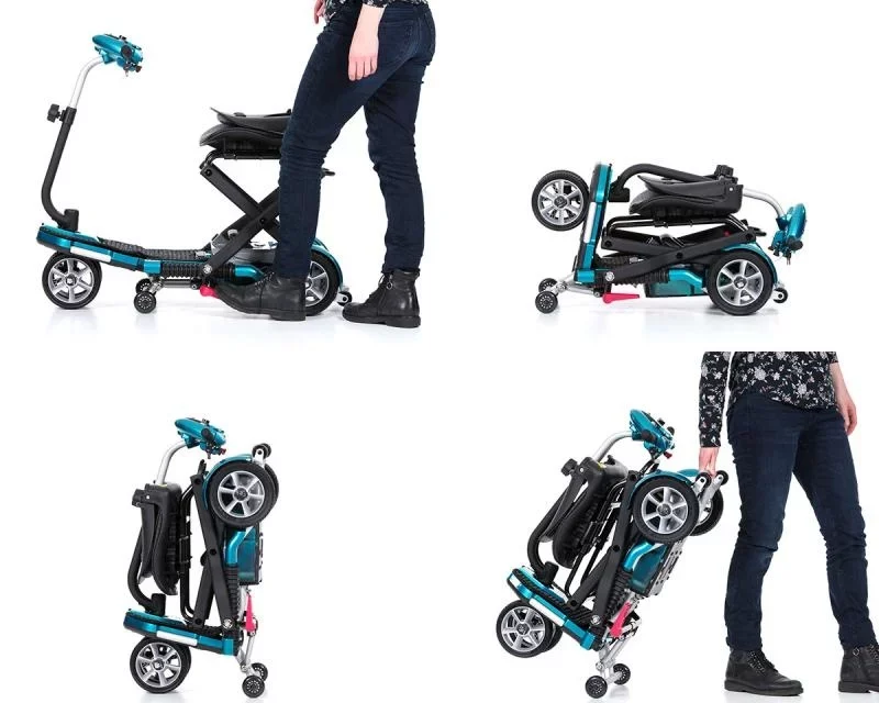 opvouwen van de brio scootmobiel 4 wiel , zeer stabiel en veilig