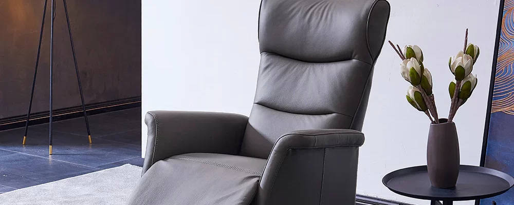 draaibare sta-op stoel leer zwart