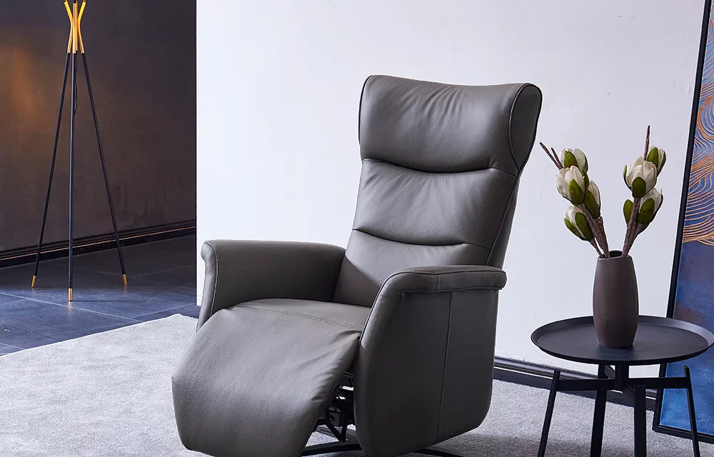 draaibare sta-op stoel leer zwart