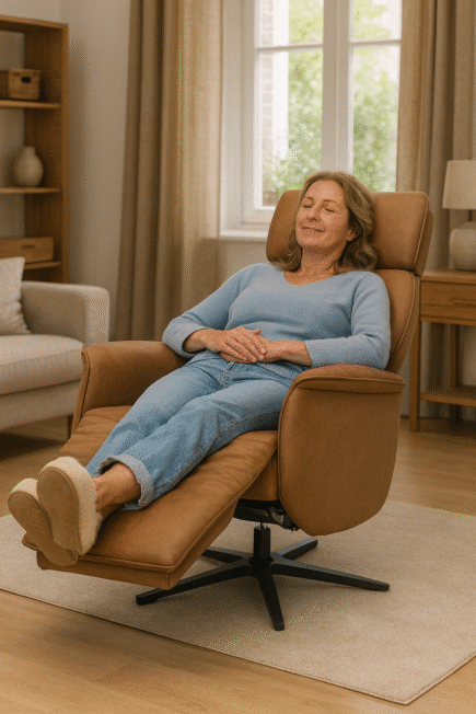 relax stoel voor ouderen met accu leer