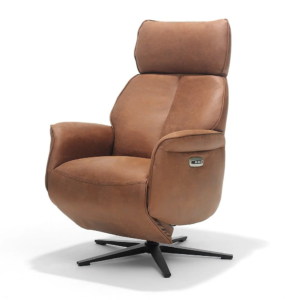 sta-op stoel in cognac leer