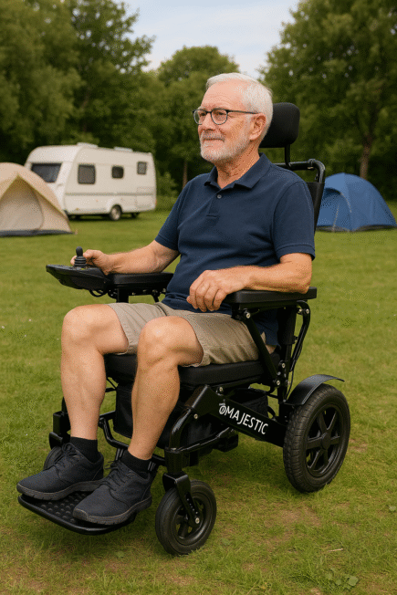 elektrische rolstoel voor op de camping
