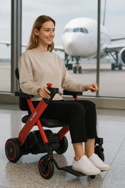 paiseec rolstoel in het vliegtuig