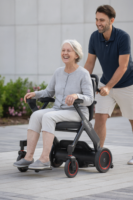 rolstoel met duwondersteuning