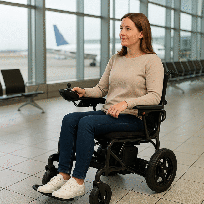 elektrische rolstoel geschikt voor vliegtuig, lichtgewicht carbon