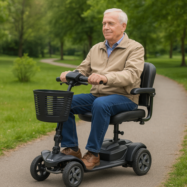 alumina scootmobiel demontabel met vering